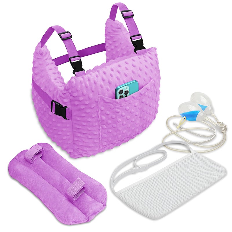 Zomaple Mastectomy Pillow with Strap, Seat Belt Cover & Shower Lanyard - Post Surgery Pillow, Breast for After Heart Surgery, Reduction & Augmentation Patients Sleeping, Recovery Seatbelt Protection - Image 1