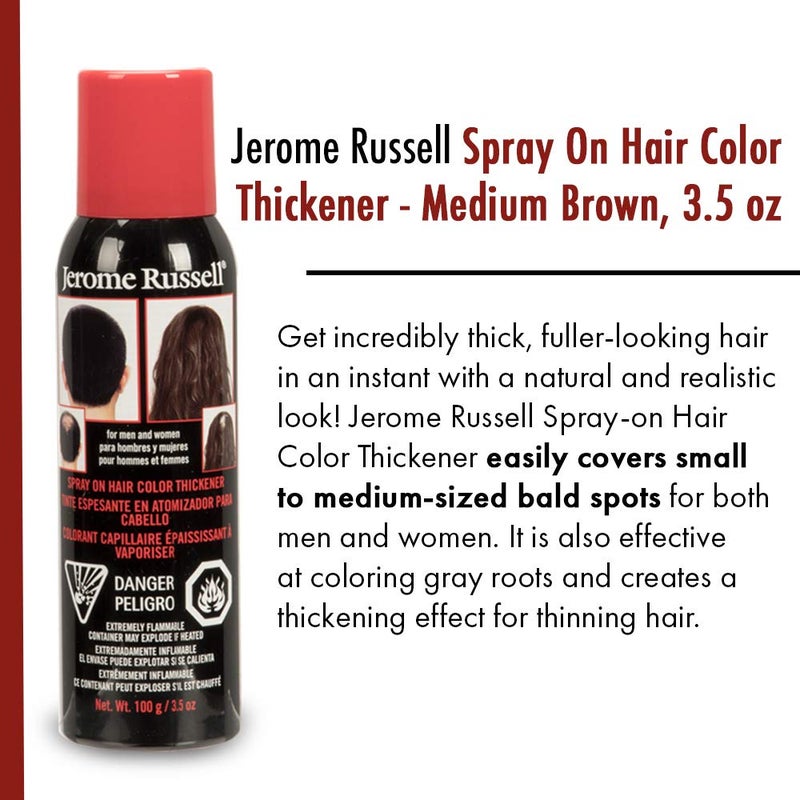 jerome russell Hair Color Thickener for Thinning Hair, Medium Brown, 3.5 Ounce - Image 3