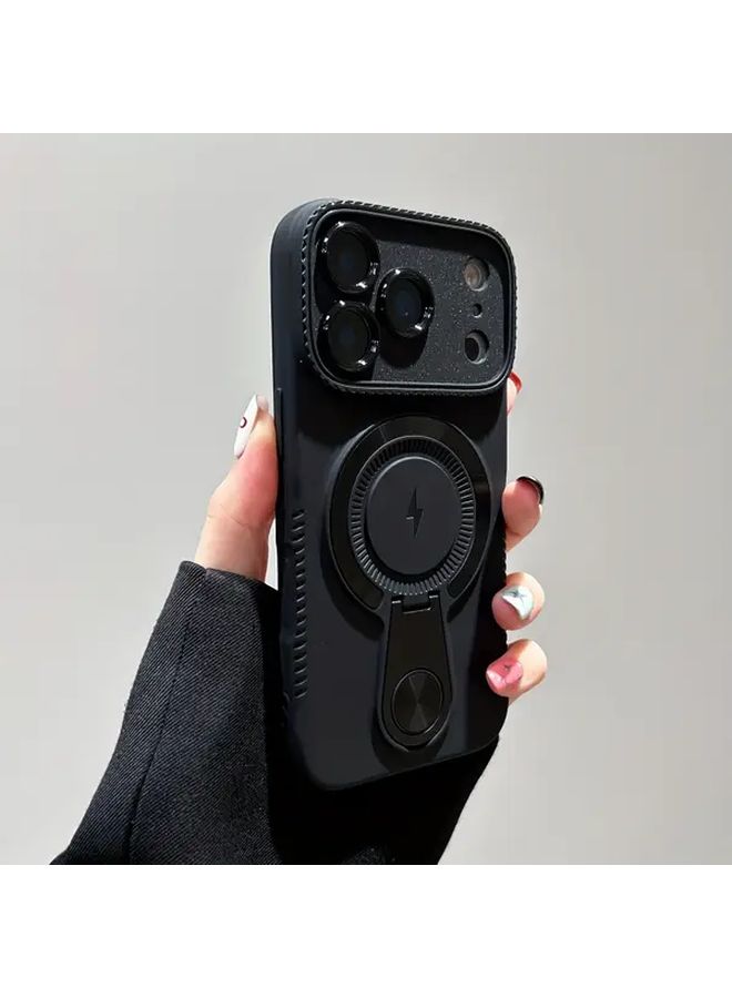 حافظة هاتف iPhone 14 للشحن اللاسلكي المغناطيسي باللون البرتقالي مع حامل قائم ومقاومة للصدمات - Image 4