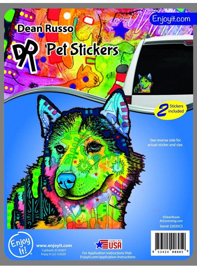 Enjoy it Husky Bumper Sticker Featuring The Artwork Of Dean Russo Outdoor Rated Vinyl Sticker Decals For Windows Bumpers Laptops Or Crafts 2 Pieces - Image 2