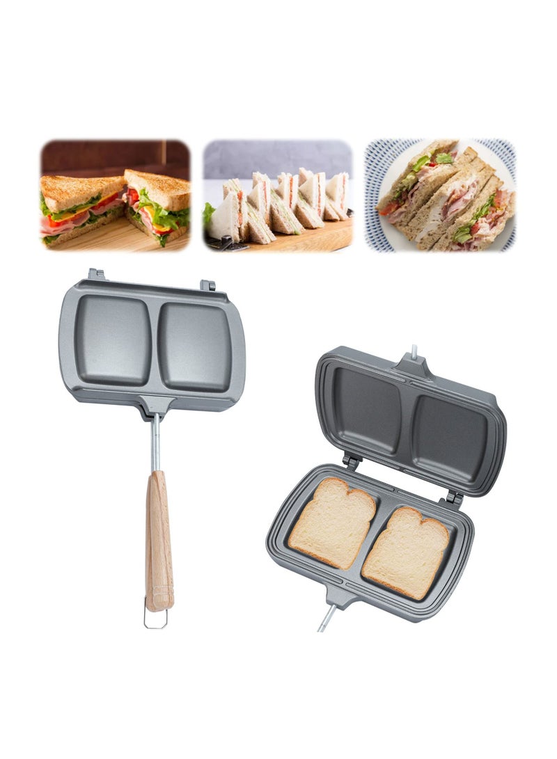 سيوسي Sandwich Maker, Double-Sided Sandwich Baking Pan, Grilled Cheese Maker, Non Stick Frying Pan, Removable Handle, Flip Grill Pan, Sandwich Baking Tray for Breakfast Pancakes, Omelets and Toast - Image 1