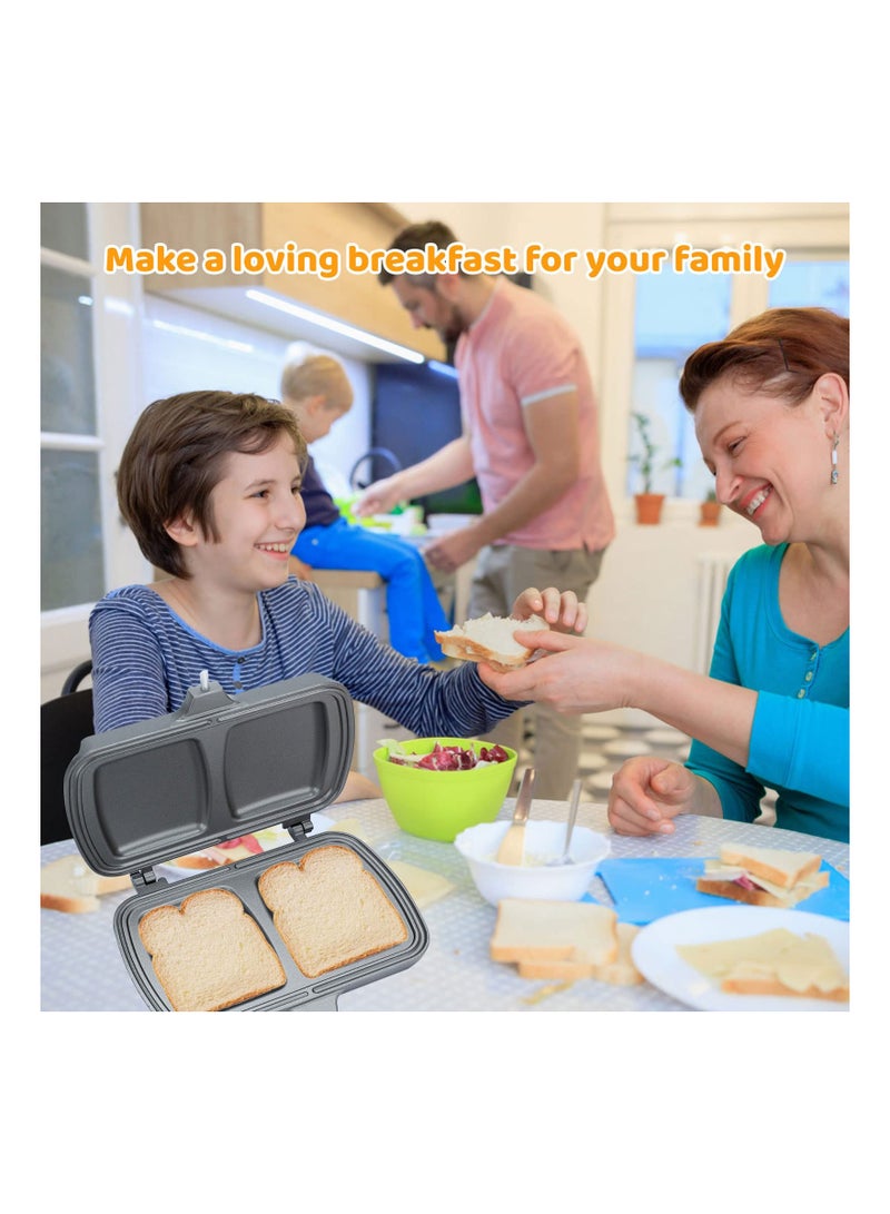 سيوسي Sandwich Maker, Double-Sided Sandwich Baking Pan, Grilled Cheese Maker, Non Stick Frying Pan, Removable Handle, Flip Grill Pan, Sandwich Baking Tray for Breakfast Pancakes, Omelets and Toast - Image 5