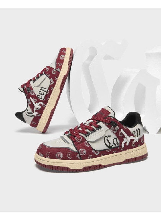 Cabbeen Men's Shoes Four Seasons Fashion C Logo Print Forest Style Harajuku Comfort Lace-up Casual Street Trend Men's Skate Shoes - Image 1