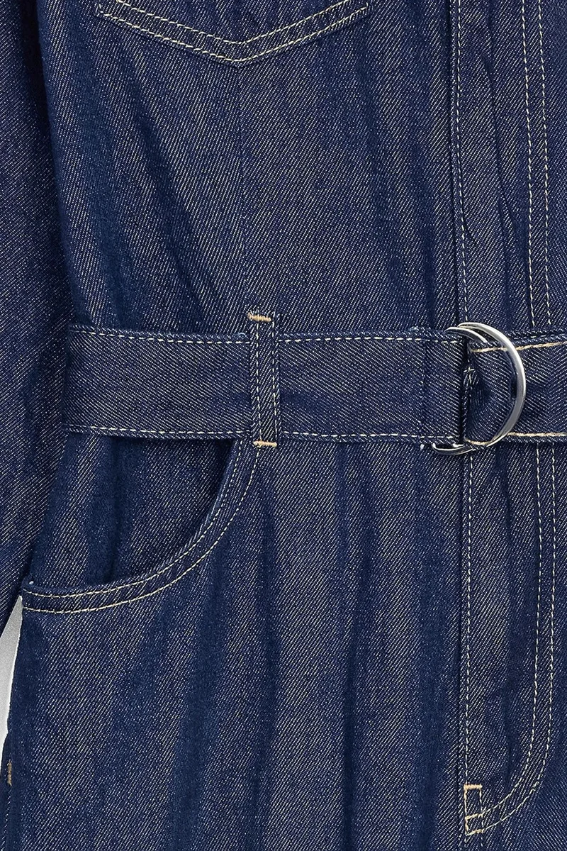 Dilvin Dark Blue Denim DILVIN Cotton Jumpsuit for Women | Best Price UAE
