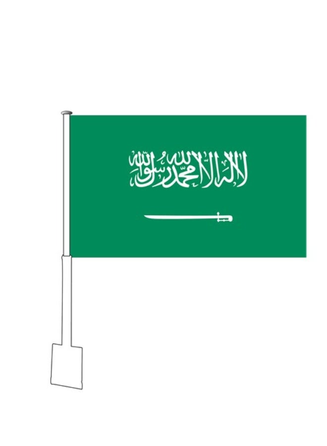 نافذة الرياح السعودية أعلام السيارة 30x45cm خيوط مزدوجة مع علم السيارة من PVC ، ألوان مقاومة للتلاشي الحيوية ، أحداث خارجية دائمة - Image 1