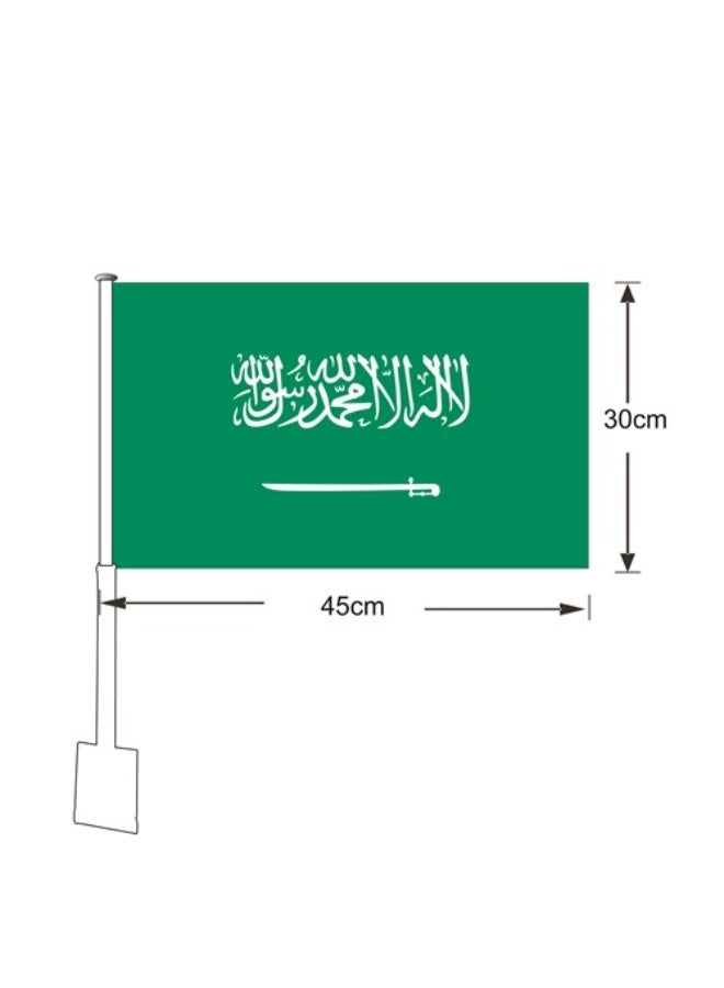 نافذة الرياح السعودية أعلام السيارة 30x45cm خيوط مزدوجة مع علم السيارة من PVC ، ألوان مقاومة للتلاشي الحيوية ، أحداث خارجية دائمة - Image 2