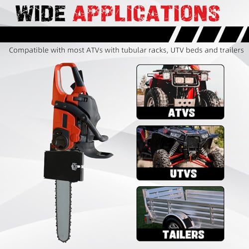 KUAFU Universal Saw Press Chainsaw Bracket for ATV UTV Trailers W/Tubular Hanger Racks Fixed Tool Carrier Mounting Holder Kit - Image 5
