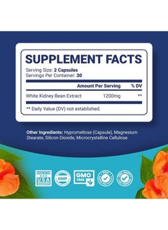 Phytoral White Kidney Bean Carb Blocker - 1200mg Equivalent White Kidney Bean Extract Carb and Sugar Blocker Appetite Suppressant Slimming Pills - Hunger Suppressant for Women and Natural Energy Supplement  - Image 2