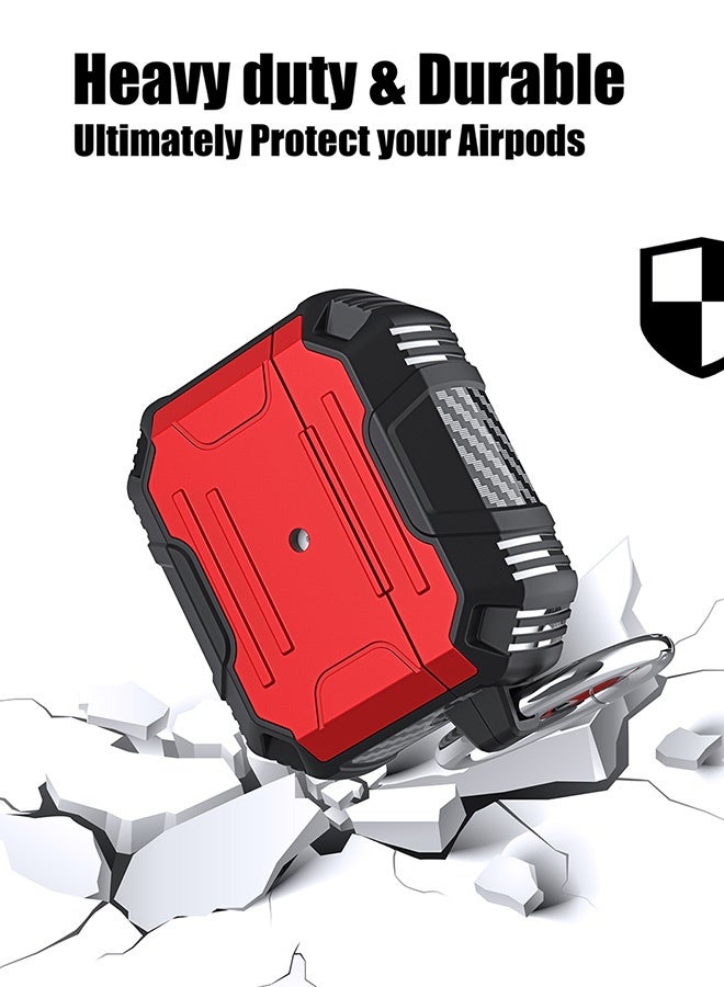 بشكل مختصر حافظة واقية متوافقة مع Airpod 3، حافظة TPU مزودة بخطاف قفل، حافظة مقاومة للصدمات تدعم الشحن اللاسلكي - Image 4