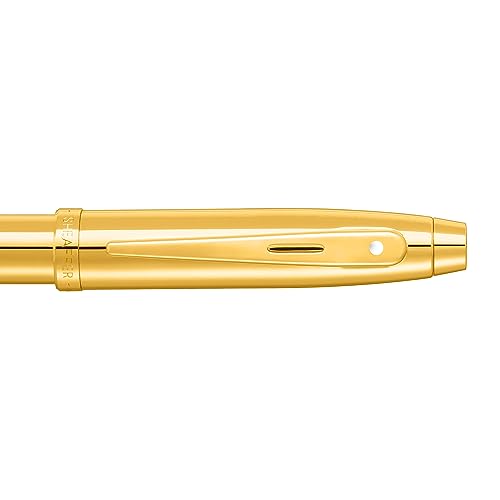 Sheaffer 100 9372 Glossy PVD Gold Fountain Pen With PVD Gold Trim - Medium - Image 4