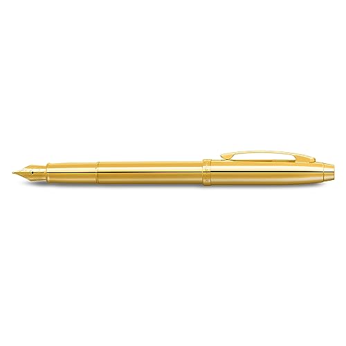 Sheaffer 100 9372 Glossy PVD Gold Fountain Pen With PVD Gold Trim - Medium - Image 5