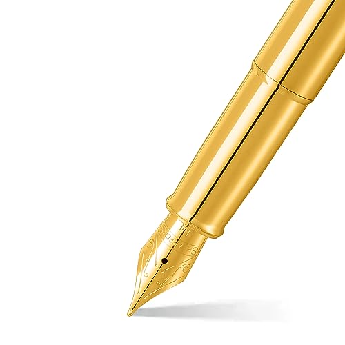 Sheaffer 100 9372 Glossy PVD Gold Fountain Pen With PVD Gold Trim - Medium - Image 2