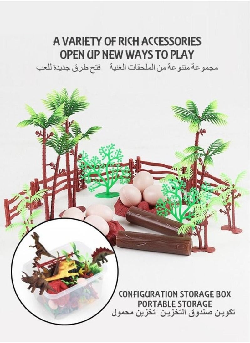MIXDE - 52-Piece Dinosaur Toys with Dinosaur Figures, Creating A Dino World Including T-rex, Triceratops Etc - Image 1