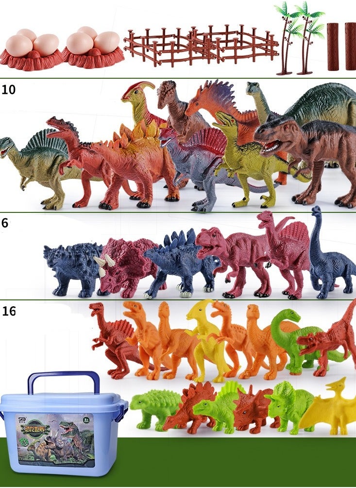 MIXDE - 52-Piece Dinosaur Toys with Dinosaur Figures, Creating A Dino World Including T-rex, Triceratops Etc - Image 1