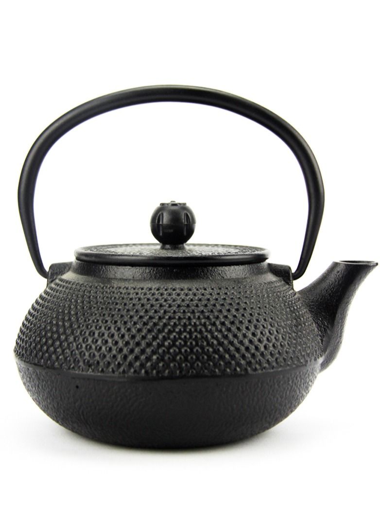 Tealand Durable Enamelled Interior Cast Iron Teapot Coated with Enameled Interior 0.6 Liter Black - Image 1