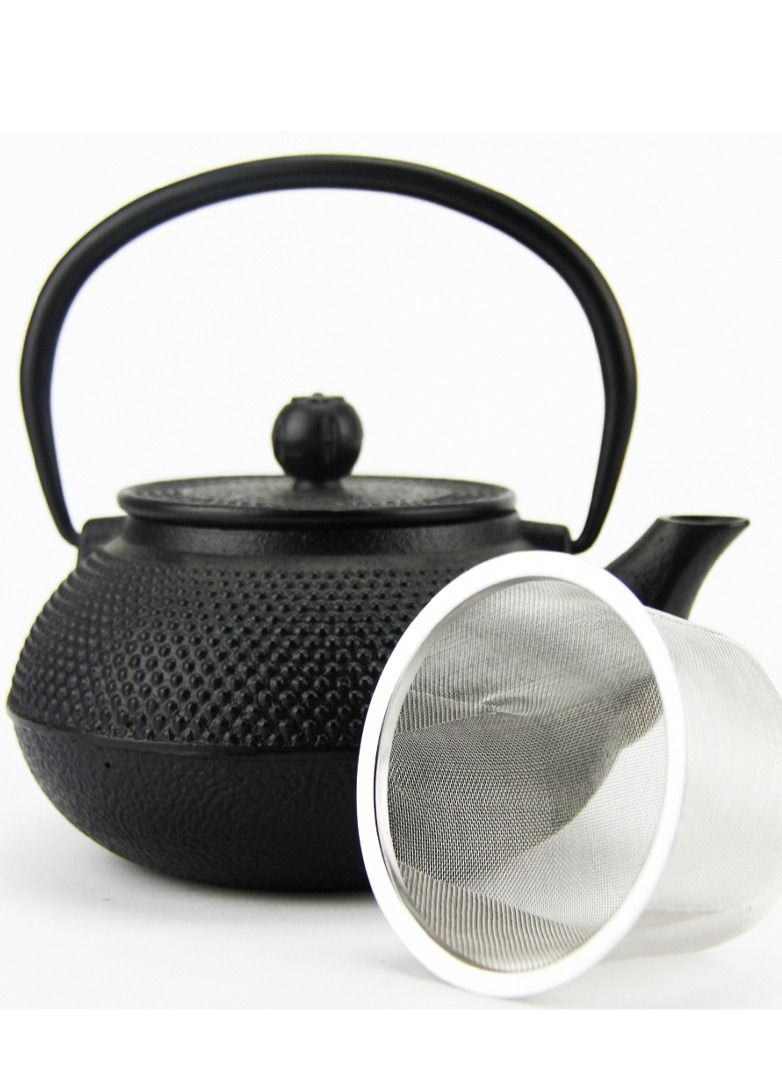 Tealand Durable Enamelled Interior Cast Iron Teapot Coated with Enameled Interior 0.6 Liter Black - Image 2