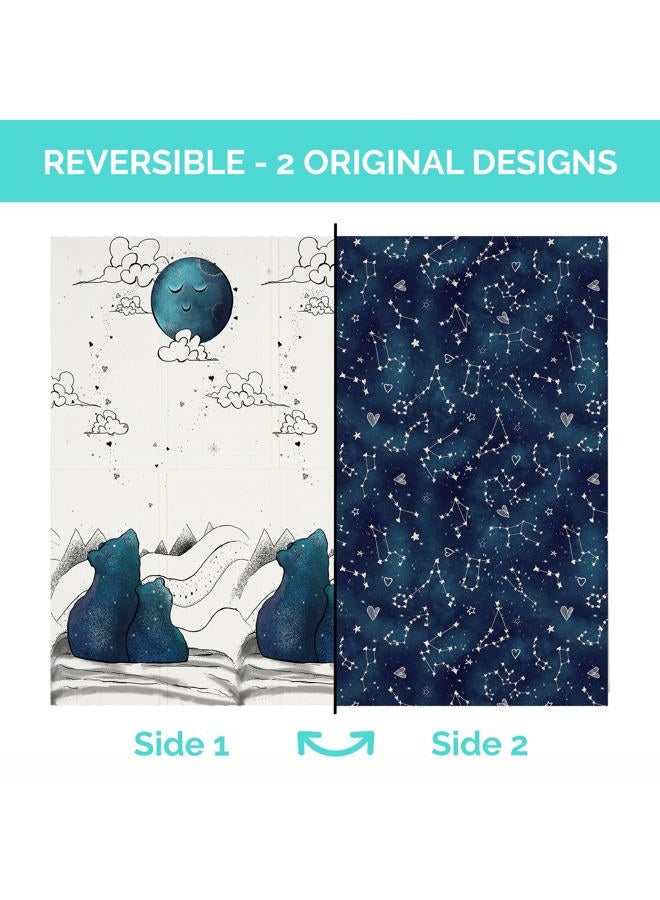JumpOff Jo Baby Play Mat - Large Folding Foam Play Mat for Infants, Babies, Toddlers, Waterproof, Double-Sided (70" x 59") - Fairy Blossom - Image 2