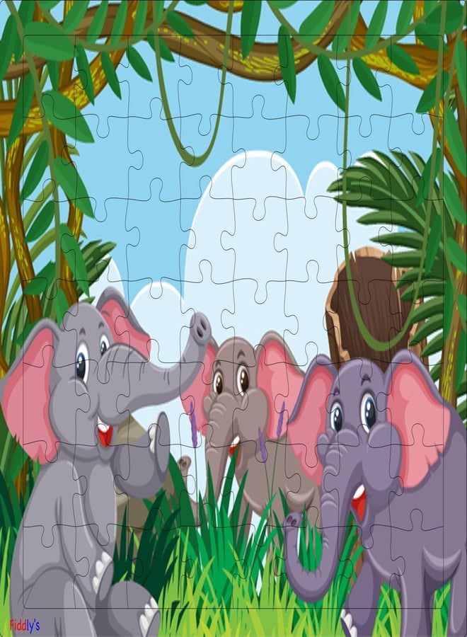Fiddlys 54 Pcs Wood Jigsaw Puzzles for Kids & Children Age 6+ Double Layered Wooden Puzzles with Bright Front & Back Print Puzzle for Kids-Educational Toy (Bears Elephant & Panda Pack of 3) - Image 4