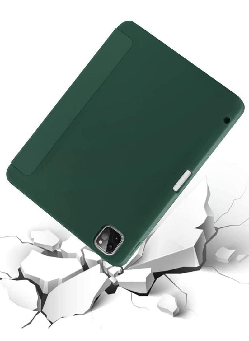 Case for iPad Pro 11 Inch 2021(3rd Gen)/2020(2nd Gen) with Pencil Holder [Support iPad 2nd Pencil Charging/Pair] Slim Trifold Stand, Smart Protective Case Cover (Midnight Green) - Image 2