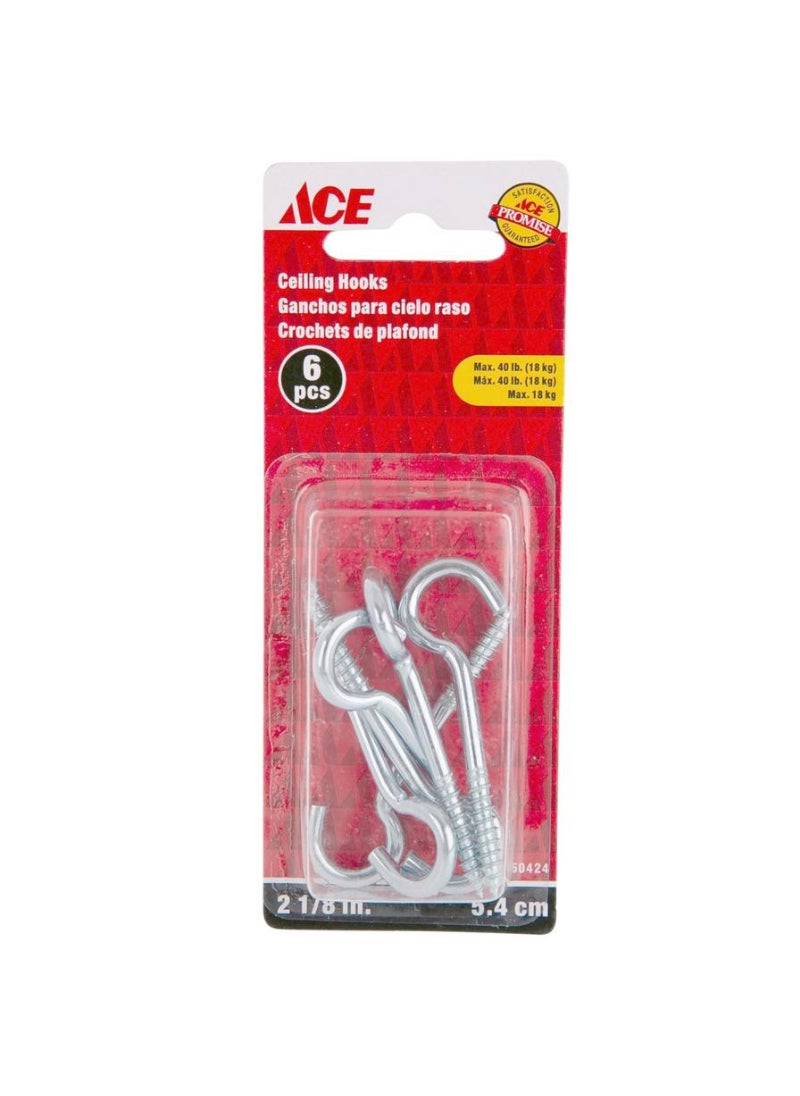 ACE ACE Ceiling Hooks 5.4cm 6Pcs 