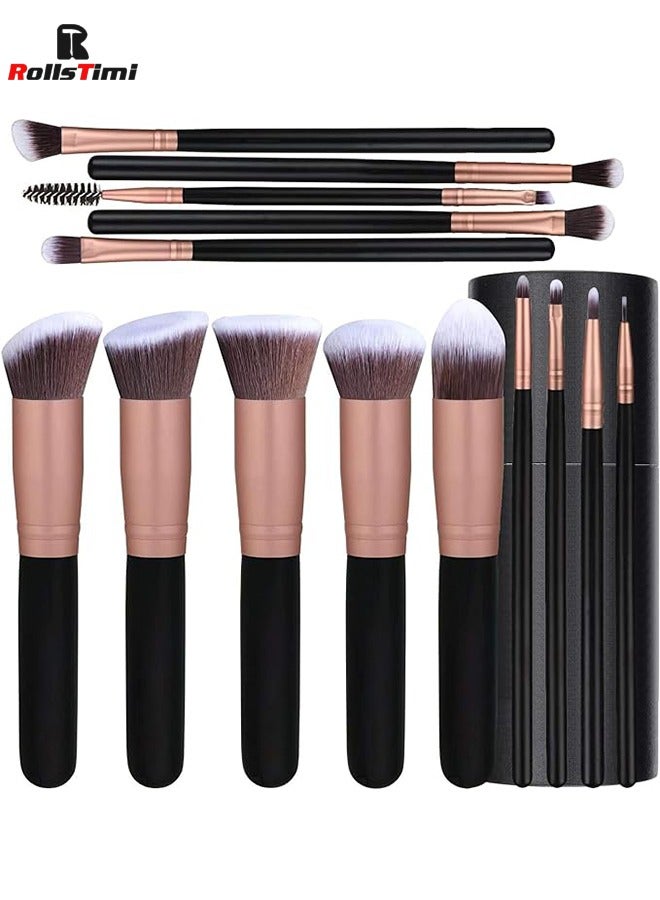 RollsTimi  14-Piece Black Rose Makeup Brushes Set EyeShadow Foundation Powder Eyeliner Eyelash Cosmetics Makeup Face Makeup Brushes Tools - Image 1