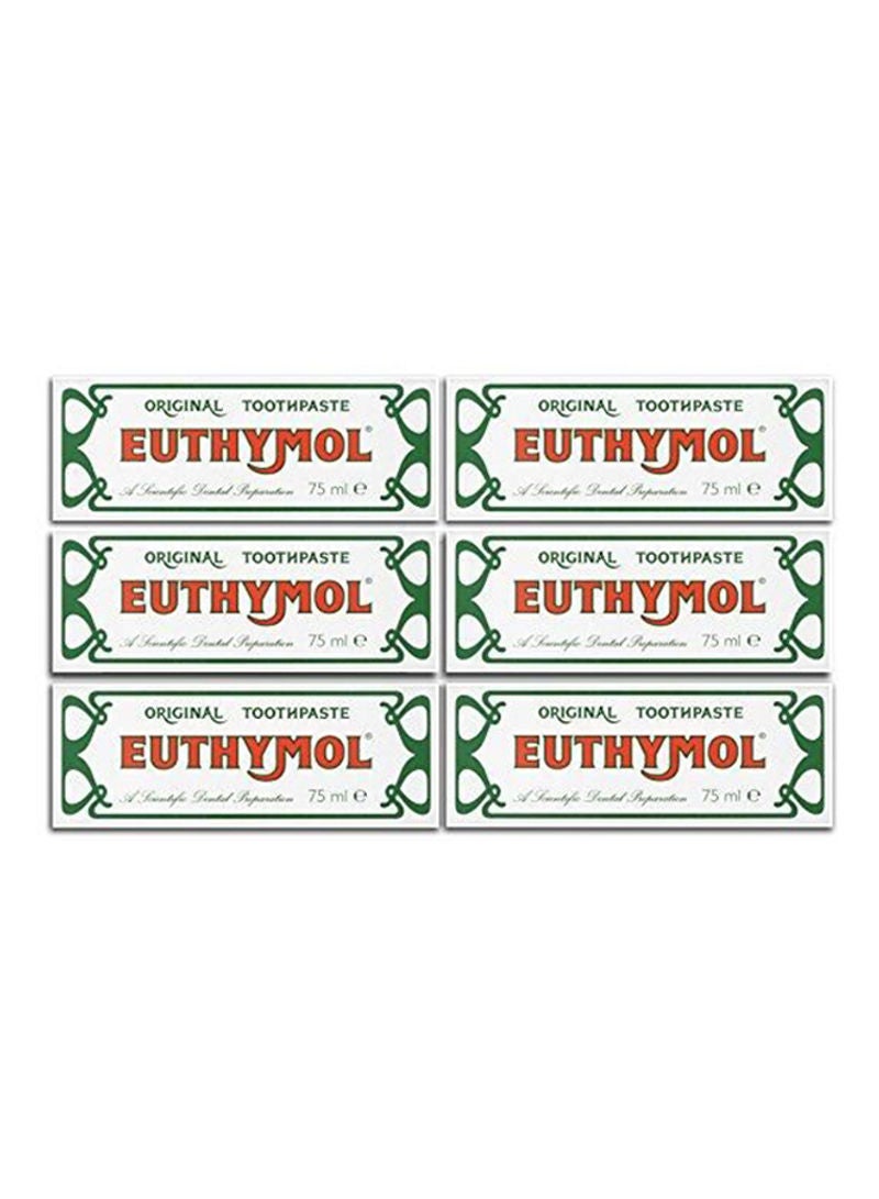 Euthymol 6-Piece Original Toothpaste Set Pink 75ml