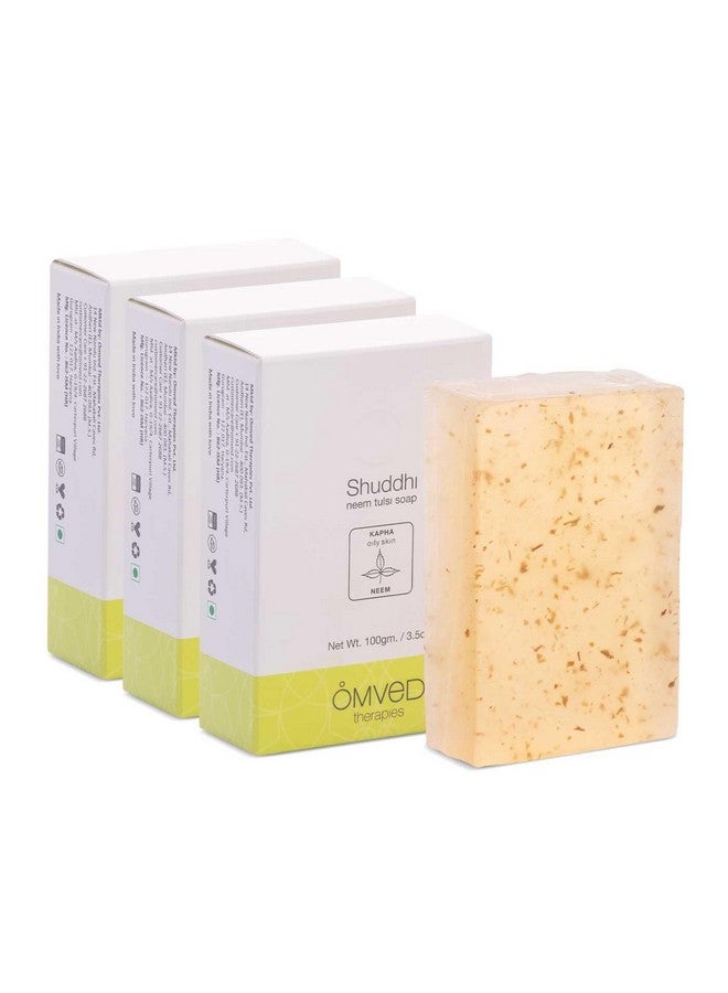 Omved Shuddhi Ayurvedic Neem Tulsi Soap Pack Of 3100% Pure Vegan & Chemical Free 100 G - Image 1