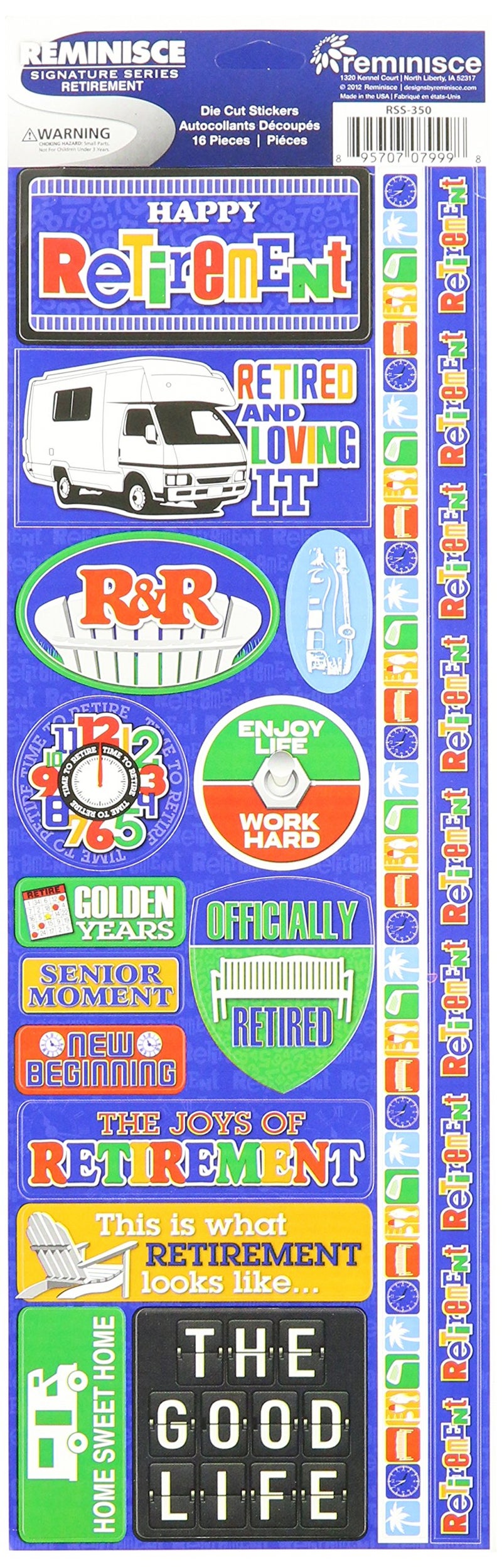 Reminisce Signature Series Cardstock Combo Sticker 4.25"X12", Retirement - Image 3