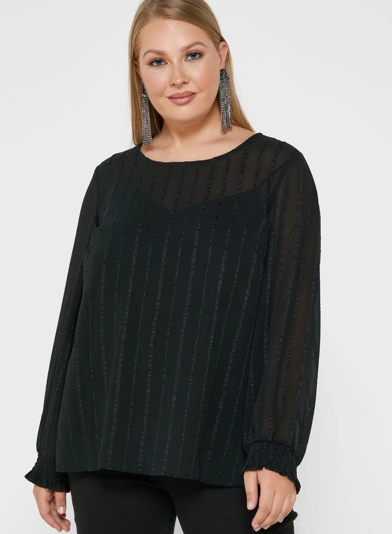 Zizzi Cuffed Sleeve Top