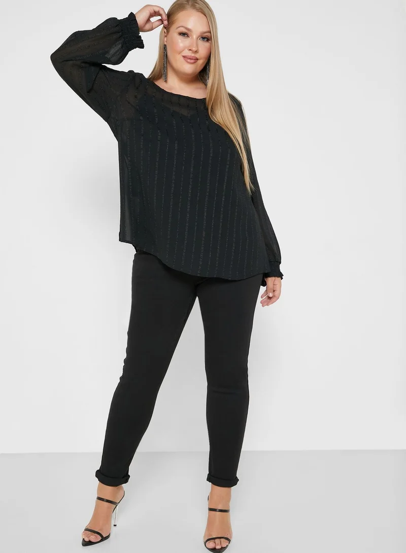 Zizzi Cuffed Sleeve Top