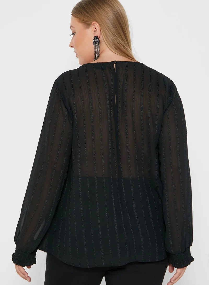 Zizzi Cuffed Sleeve Top