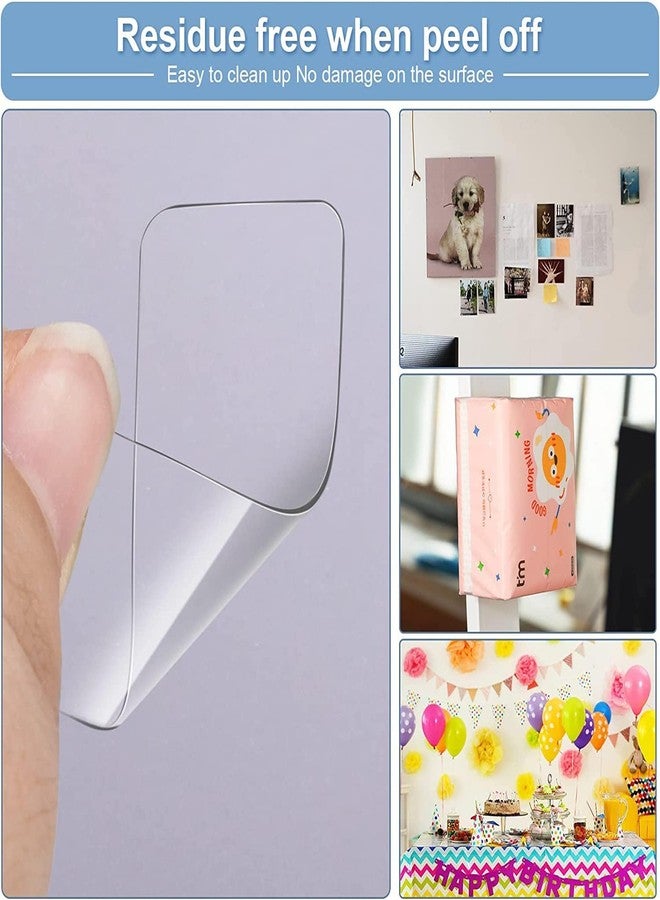 OMKRUSH 60 Pieces Removable Clear Double Sided Tape with Storage Box Traceless Washable Removable Clear Grip Tape for Photo Walls Poster Spring couplets Floors Carpets Rugs. - Image 5