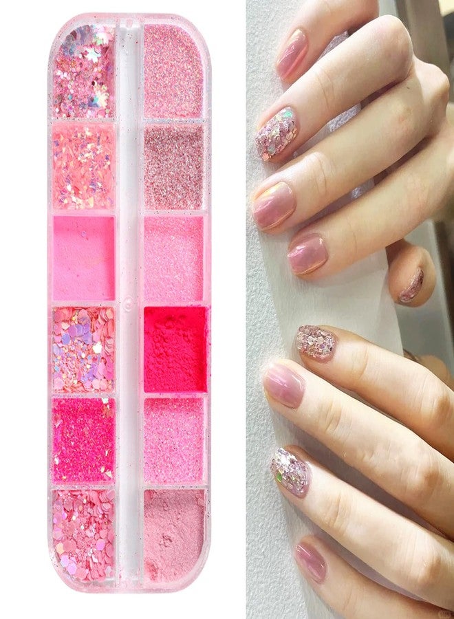 Vonrui Superfine French Nail Glitter Powder - Pink Design Sugar Shiny Effect Candy Glitter Flakes Nail Pigment Dust Gel Polish Manicure Accessories Nail Chrome Powder DIY Crafts - Image 3