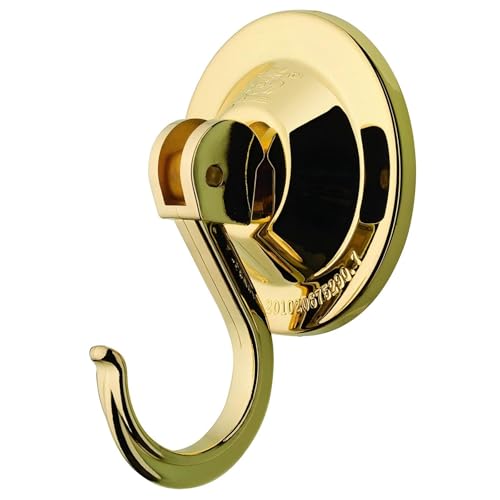 NL HOME Suction Cup Hooks for Door Wreaths, 4-Pack Waterproof and Rustproof Multiple Uses Vacuum Hooks for Shower Wall, Bathroom, Kitchen, Gold - Image 1
