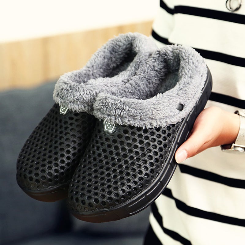 1 Pair of Lined Clog Slipper Slid Slippers (Black) - Image 4