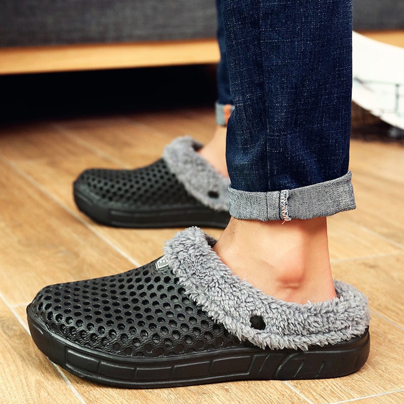 1 Pair of Lined Clog Slipper Slid Slippers (Black) - Image 3
