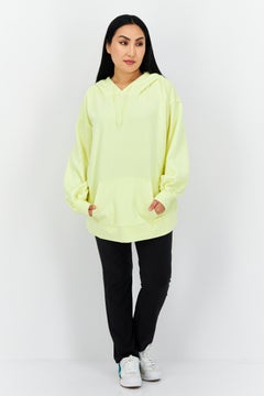 PUMA Women Oversized Fit Long Sleeve Hooded Outdoor Sweatshirt, Yellow  - Image 4