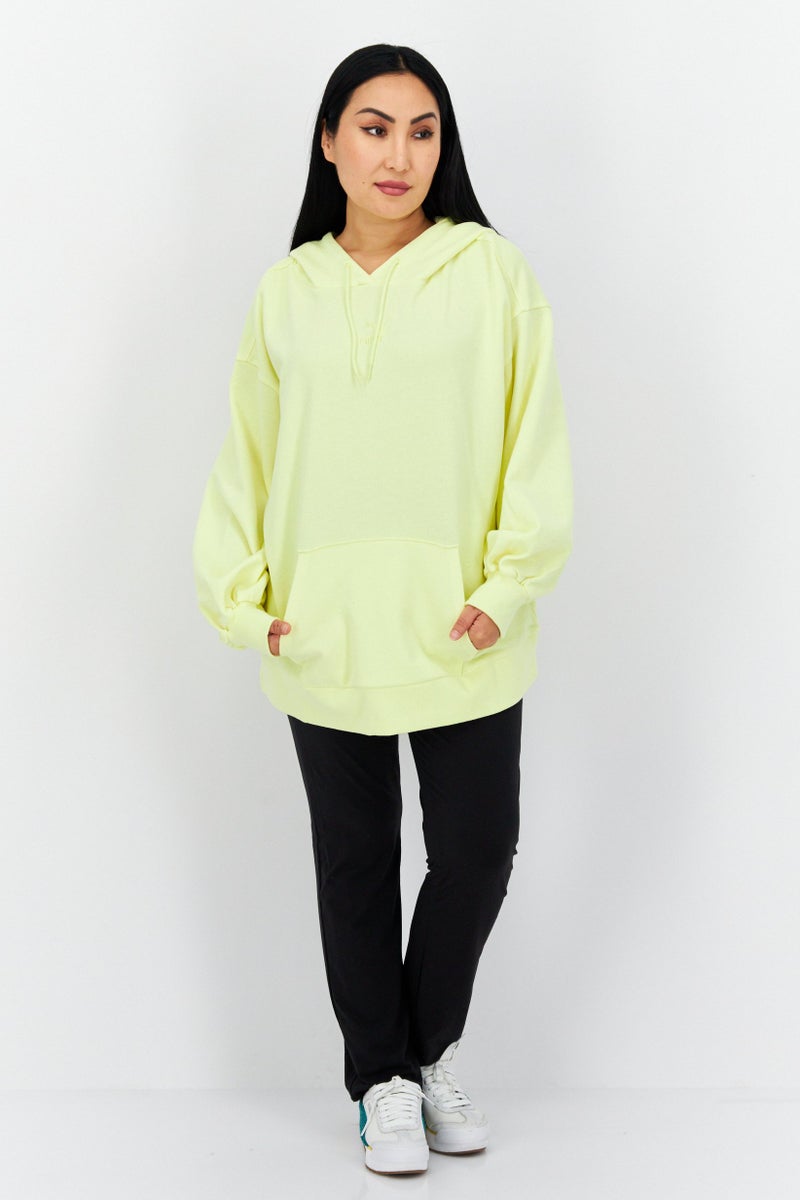 PUMA Women Oversized Fit Long Sleeve Hooded Outdoor Sweatshirt, Yellow  - Image 4