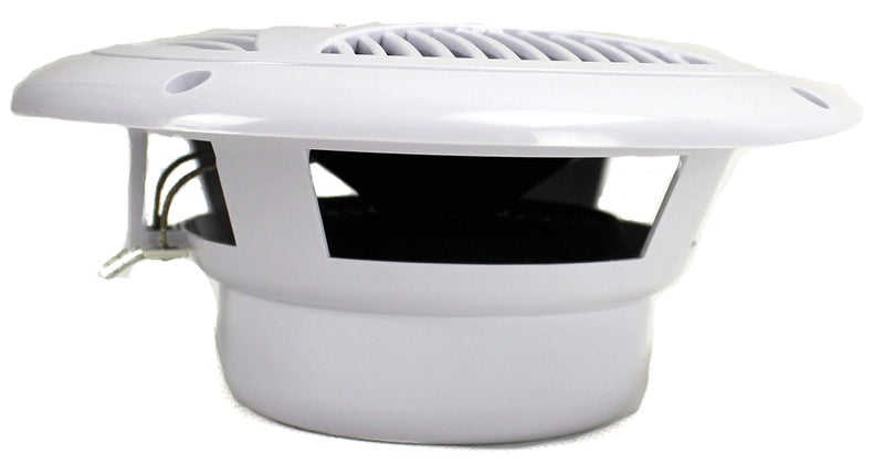 Pyle 6.5 Inch Dual Marine Speakers - 2 Way Waterproof and Weather Resistant Outdoor Audio Stereo Sound System with 150 Watt Power, Polypropylene Cone and Cloth Surround - 1 Pair - PLMR60W (White) - Image 4