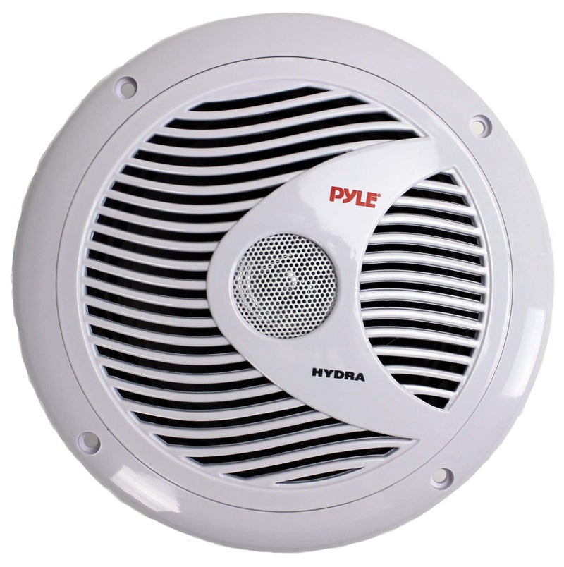 Pyle 6.5 Inch Dual Marine Speakers - 2 Way Waterproof and Weather Resistant Outdoor Audio Stereo Sound System with 150 Watt Power, Polypropylene Cone and Cloth Surround - 1 Pair - PLMR60W (White) - Image 2