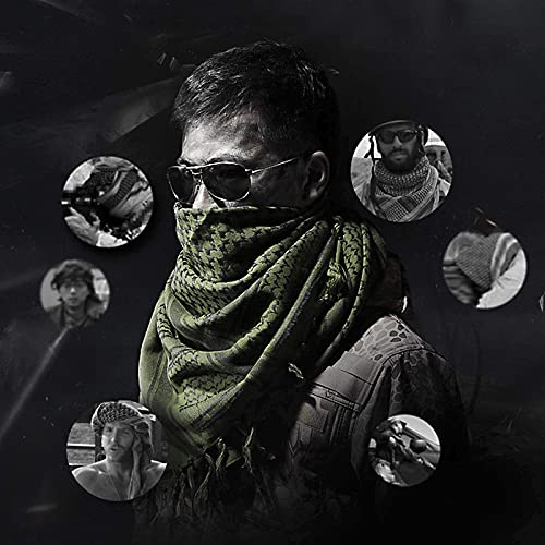 PURFUN Men's Large Arab Shemagh Turban Bandana Headscarf Breathable Soft Cotton Desert Wrap Muslim Hijab Headband Shawl Keffiyeh Arabic Scarf Headcover Head Neck Arab Scarf - Image 2