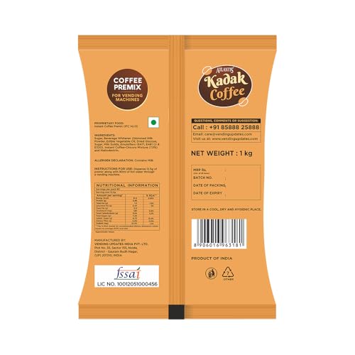Atlantis 3 in 1 Instant Kadak Cardamom Tea and Coffee Premix Powder Combo (Contains Tea, Coffee, Milk and Sugar) 1 Kg each for Vending Machines/Manual Use - Image 2