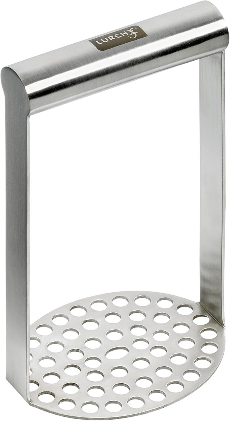 Lurch Germany Heavy Duty Potato Masher With Horizontal Handle | Avocado Masher | Versatile Food Masher For Vegetable | Made of Durable Stainless Steel | 7.5 Inches - Silver - Image 1