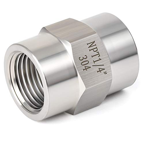 TAISHER 2PCS Forging of 304 Stainless Steel Pipe Fitting, Coupling, 1/4-Inch Female Pipe x 1/4-Inch Female Pipe - Image 2
