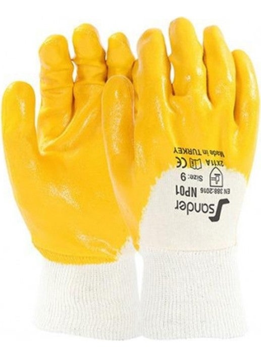 Sander Work Safety Gloves Nitrile NP01 Yellow No:9 