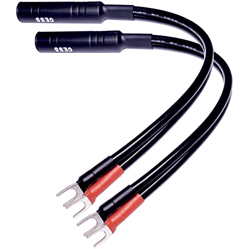 CNCESS Small Spade Fork to 1/4 Inch TS Speaker Cable Adapter, 12AWG Silicone Wire, 6 Inch - Image 4