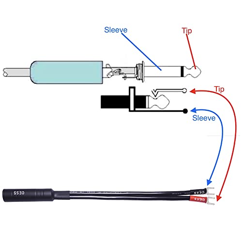 CNCESS Small Spade Fork to 1/4 Inch TS Speaker Cable Adapter, 12AWG Silicone Wire, 6 Inch - Image 3