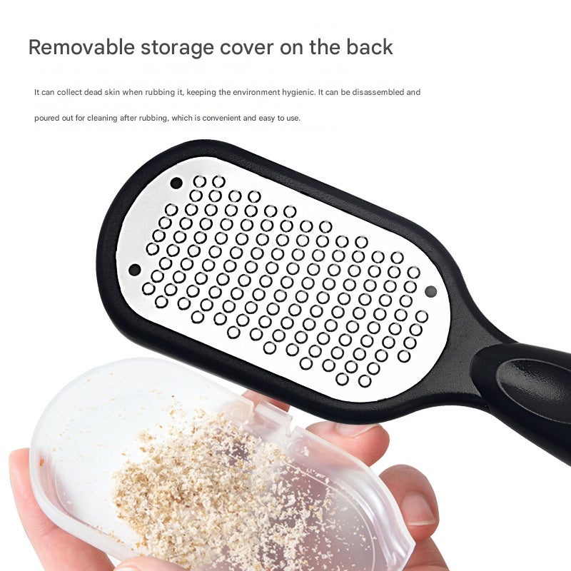 Stainless Steel Foot Scrubber: 20.5cm X 5.5cm Black One-piece Molded Foot Cleaner - 304 Stainless Steel + ABS Foot Exfoliator for Home Shower Use - Image 3