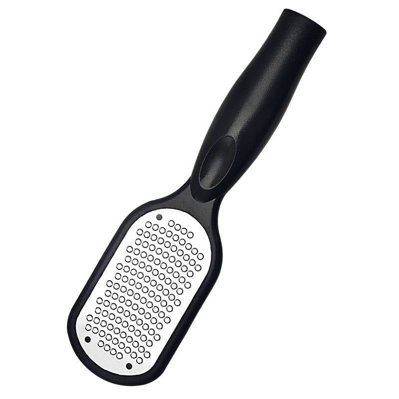 Stainless Steel Foot Scrubber: 20.5cm X 5.5cm Black One-piece Molded Foot Cleaner - 304 Stainless Steel + ABS Foot Exfoliator for Home Shower Use - Image 1