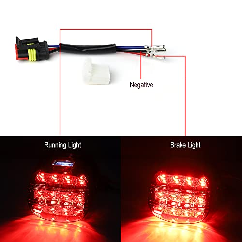 Atubeix Red Strobing LED Tail Light Upgrade HD Tail Lights Assemblies for Harley Dyna Road King Electra Glide Street Bob Touring, Harley Davidson Parts, LED Lights for Motorcycles（Red） - Image 3